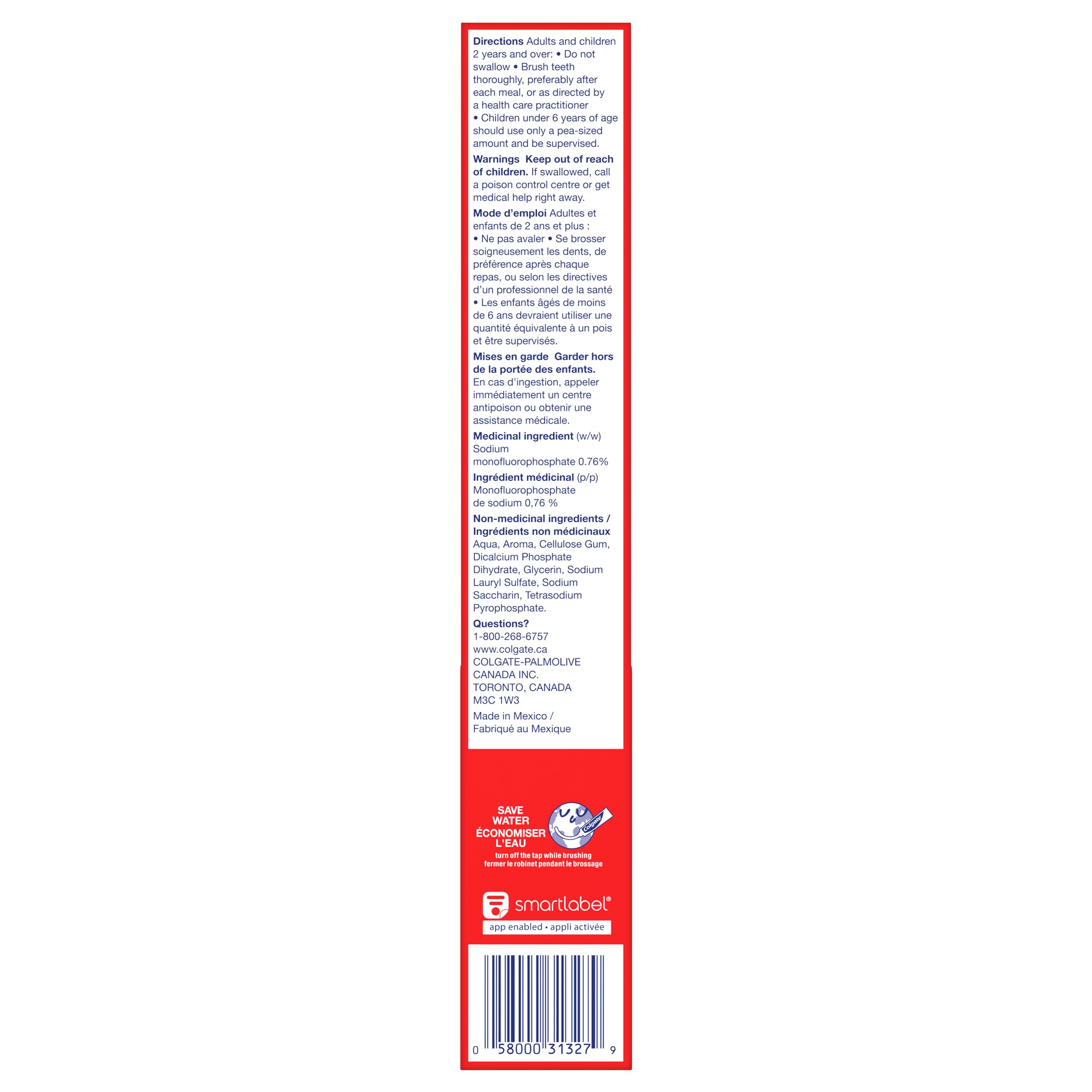 Colgate Cavity Protection Whitening Fluoride Toothpaste - Fresh Mint Taste - Strengthens Protects and Whitens Teeth - 4 Pack Bundle, 120mL