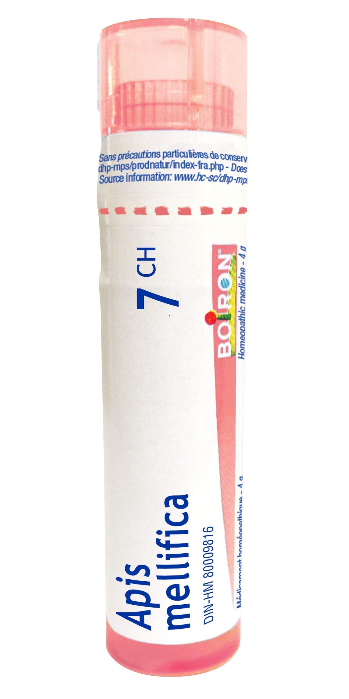 Boiron Apis mellifica 7ch,Homeopathic medicine. Each tube contains 4 g (approximately 80 pellets)