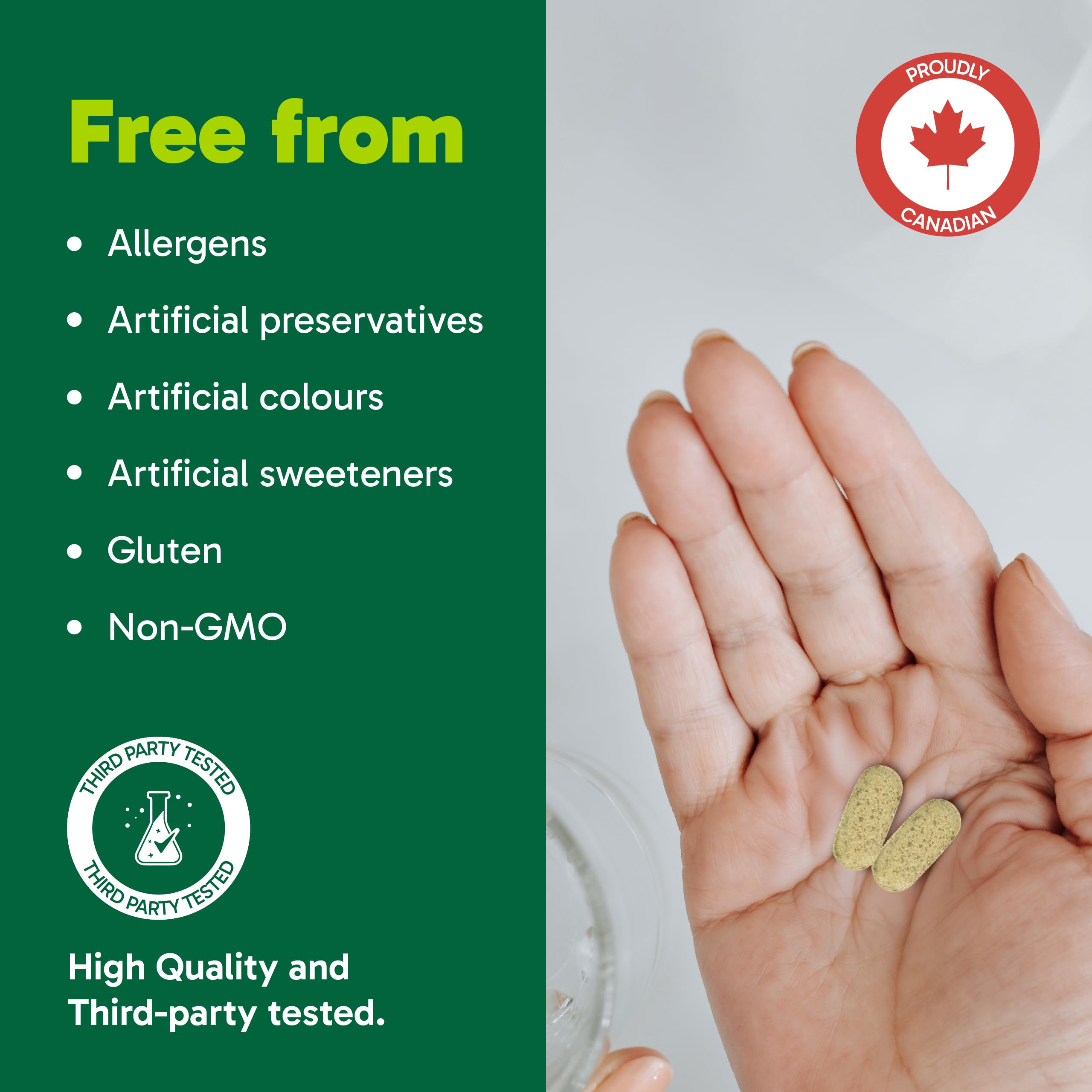 Organika Canadian-Made Quercetin with Bromelain- High Availability, Immune System Support, Allergy and Inflammation Support- 60tabs