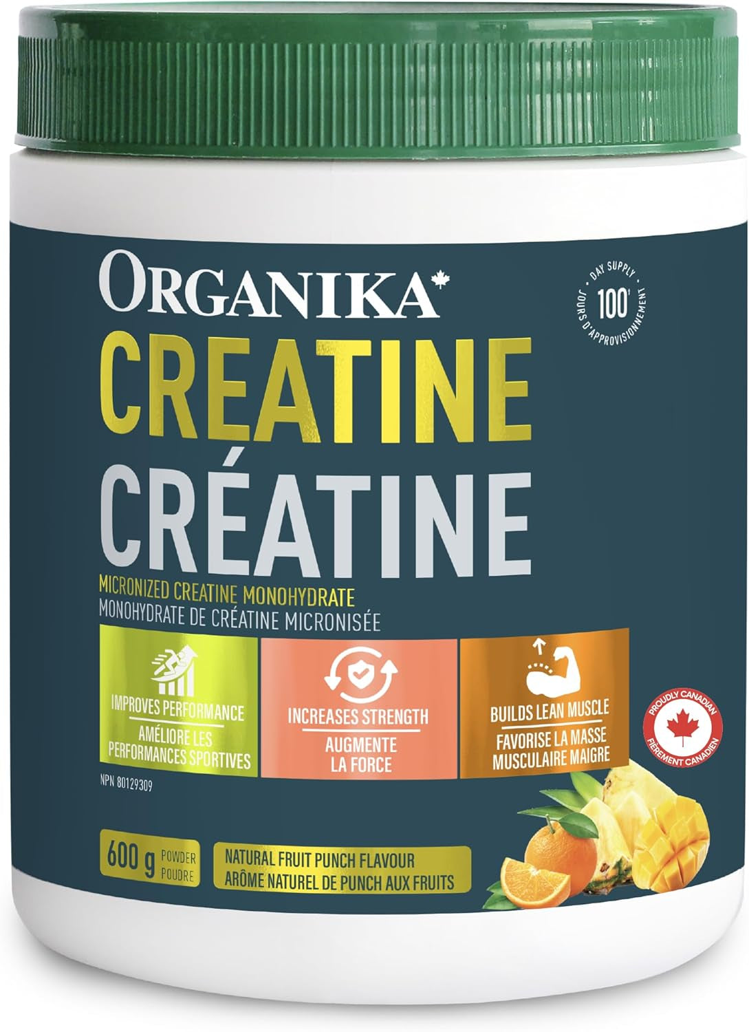 Canadian-Made Creatine Powder- Pure Micronized Creatine Monohydrate - Helps Build Lean Muscle, Increase Strength, and Improved Recovery and Performance for Men and Women - 500G, 100 Servings