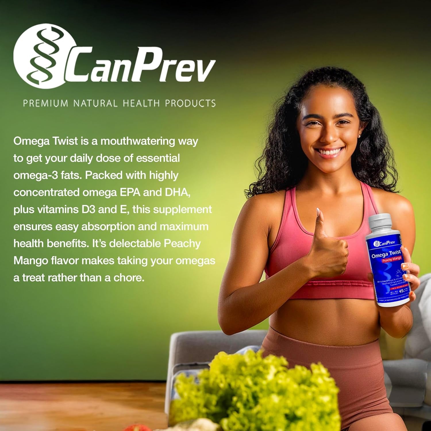 Omega Twist - Peachy Mango 225Ml - Superior Absorption Enriched with DHA & EPA Omega-3 Fatty Acids -Supports Overall Wellness