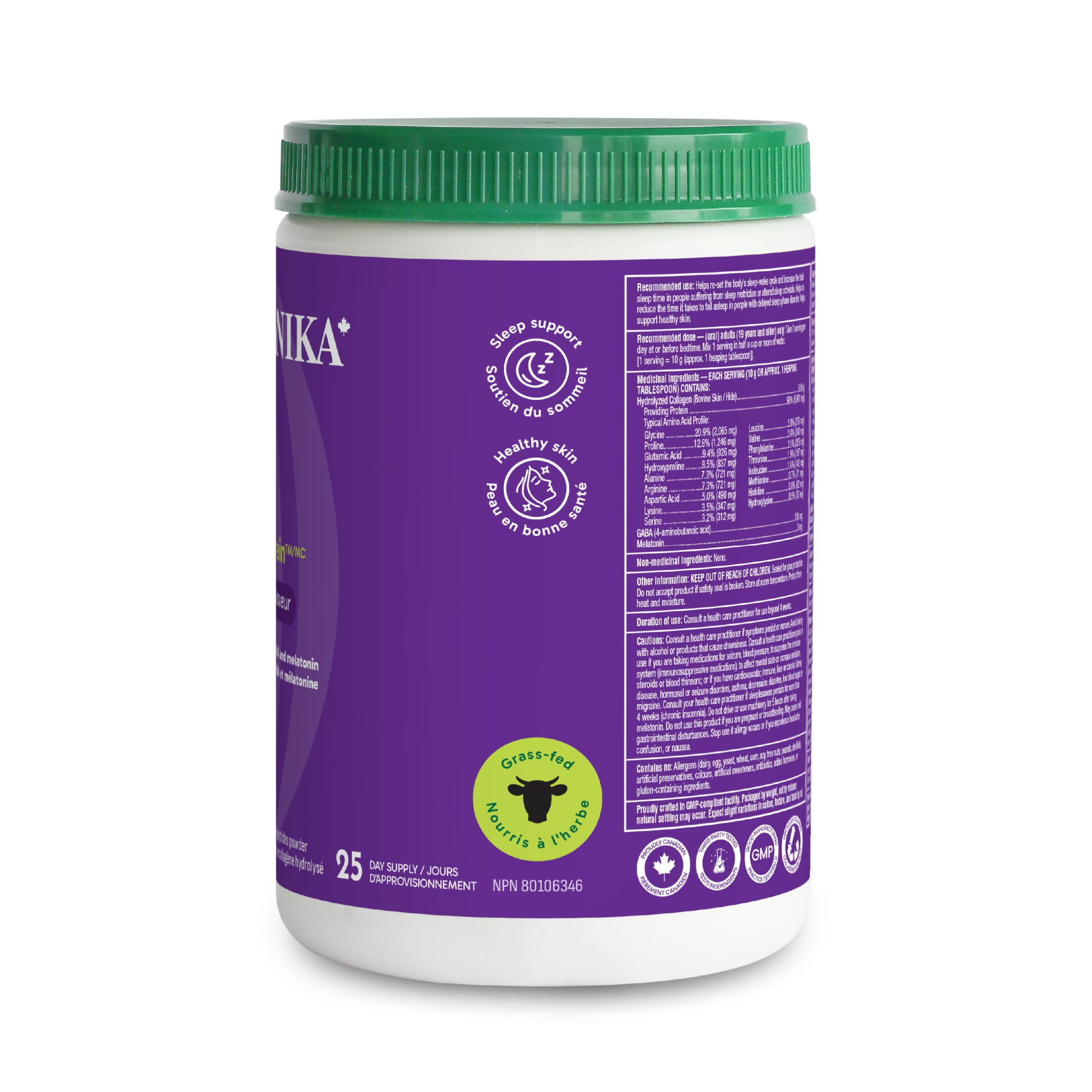 Organika Enhanced Collagen Sleep- with 100mg Gaba and 3g Melatonin-Deep Restful Sleep- 250g
