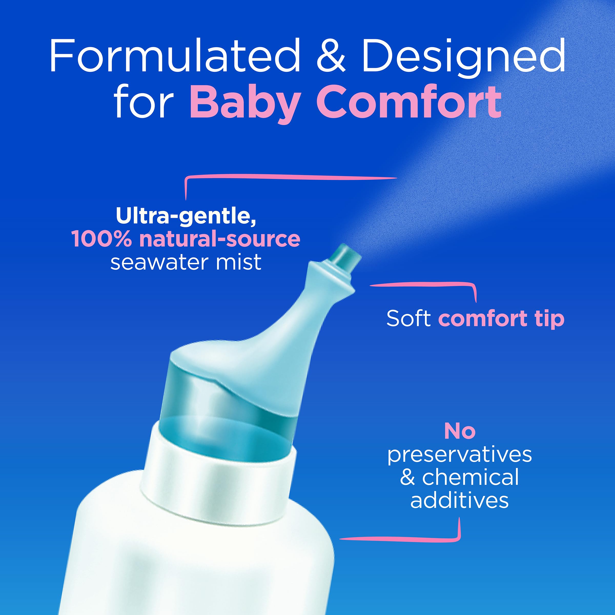 hydraSense Ultra-Gentle Mist Nasal Spray, Baby Nasal Care, 100% Natural Sourced Seawater, Preservative-Free, 210 mL