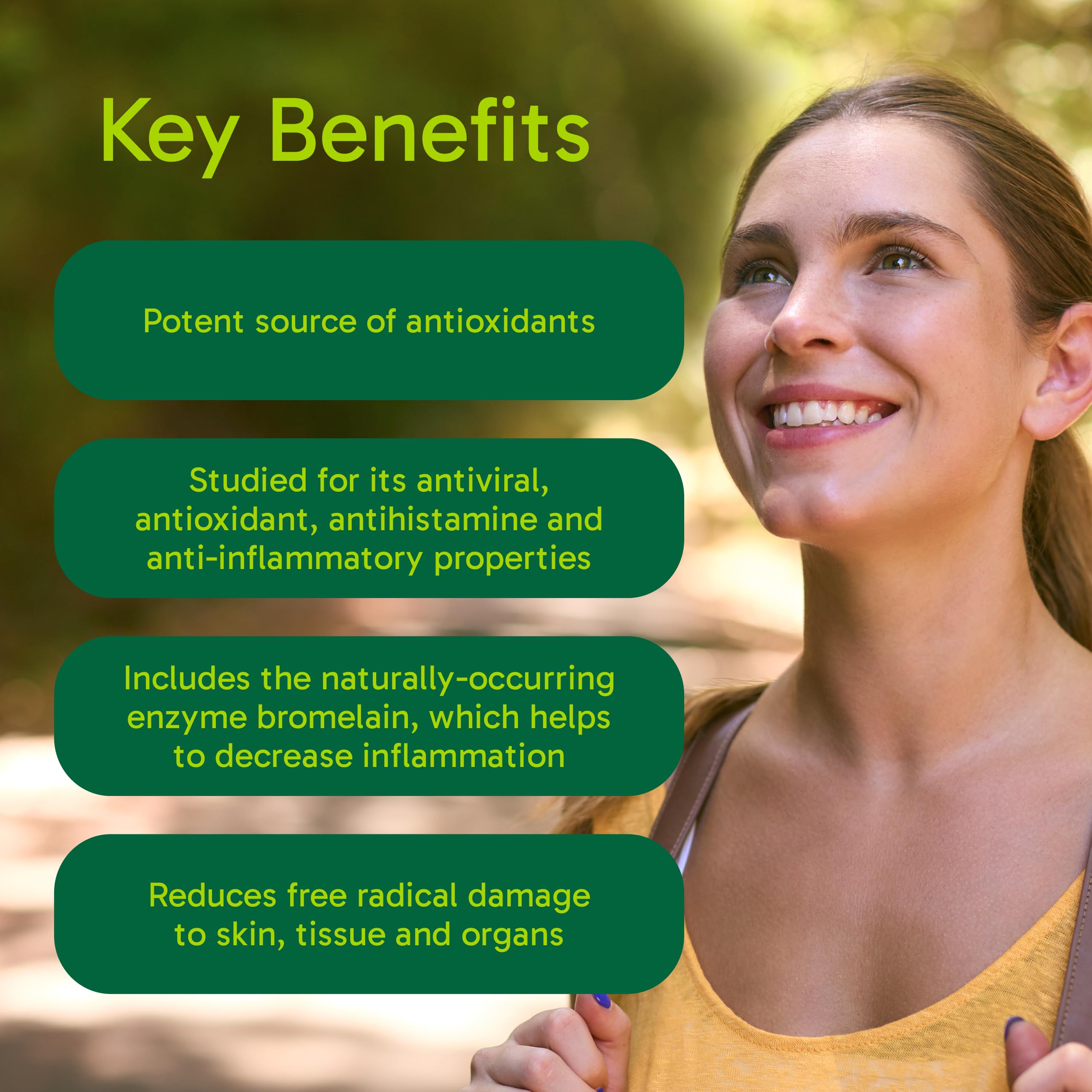 Organika Quercetin with Bromelain- High Availability, Immune System Support, Allergy and Inflammation Support- 120tabs