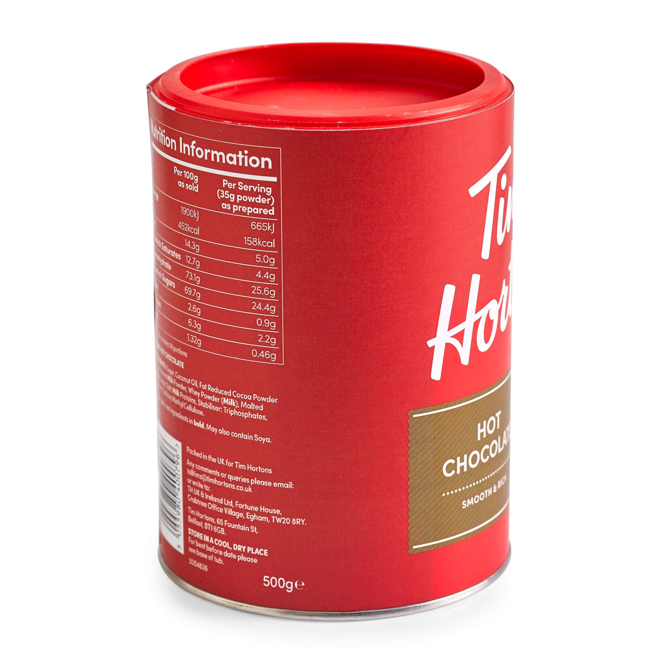 Tim Hortons Hot Chocolate Beverage Mix, Original, 500g Can