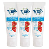Tom's of Maine Natural Children's Fluoride-Free Toothpaste, Silly Strawberry, 90 ml, 3-Pack, Amazon Exclusive