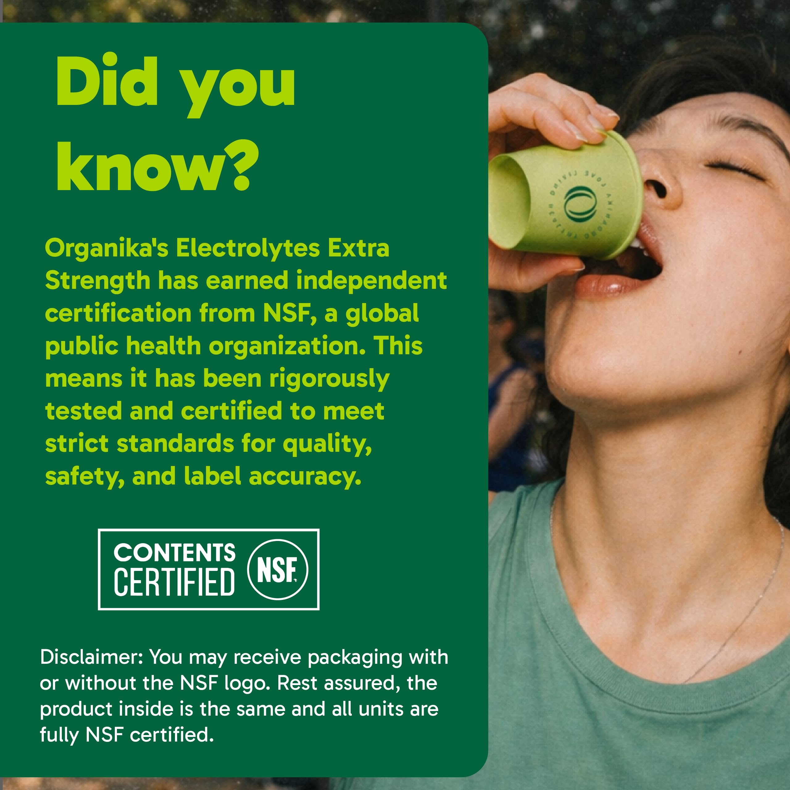 Organika Canadian-Made Electrolytes Extra-Strength Powder, NSF Certified, Unflavoured, 1000 mg Sodium, Sugar-Free Hydration & Recovery, 162g, 45 Servings