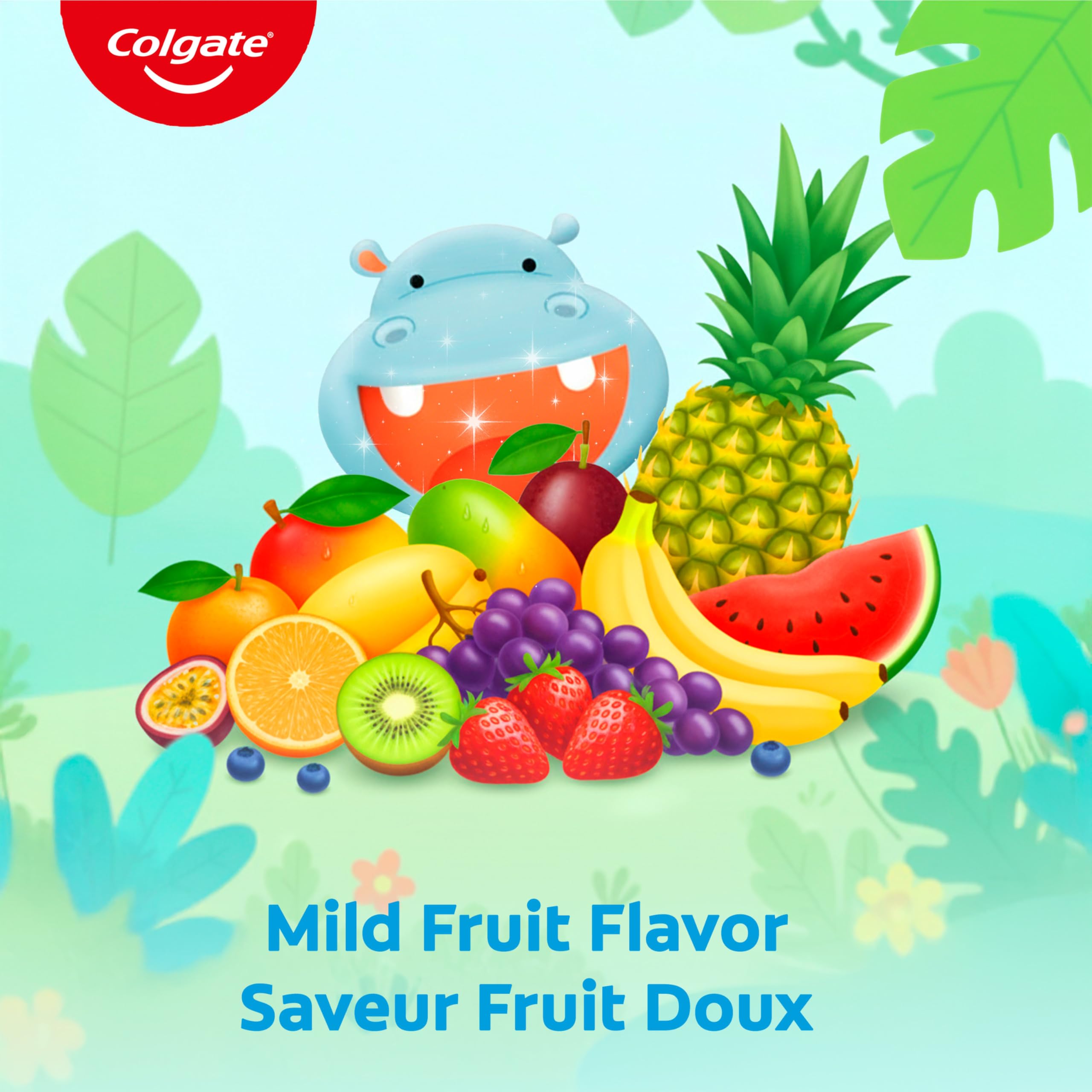 Colgate My First Infant and Toddler Training Toothpaste, Fluoride Free Baby Toothpaste, Ages 0-24 Months, Safe If Swallowed, Gently Cleans and Removes Plaque with Brushing, Mild Fruit Flavour, 40 mL