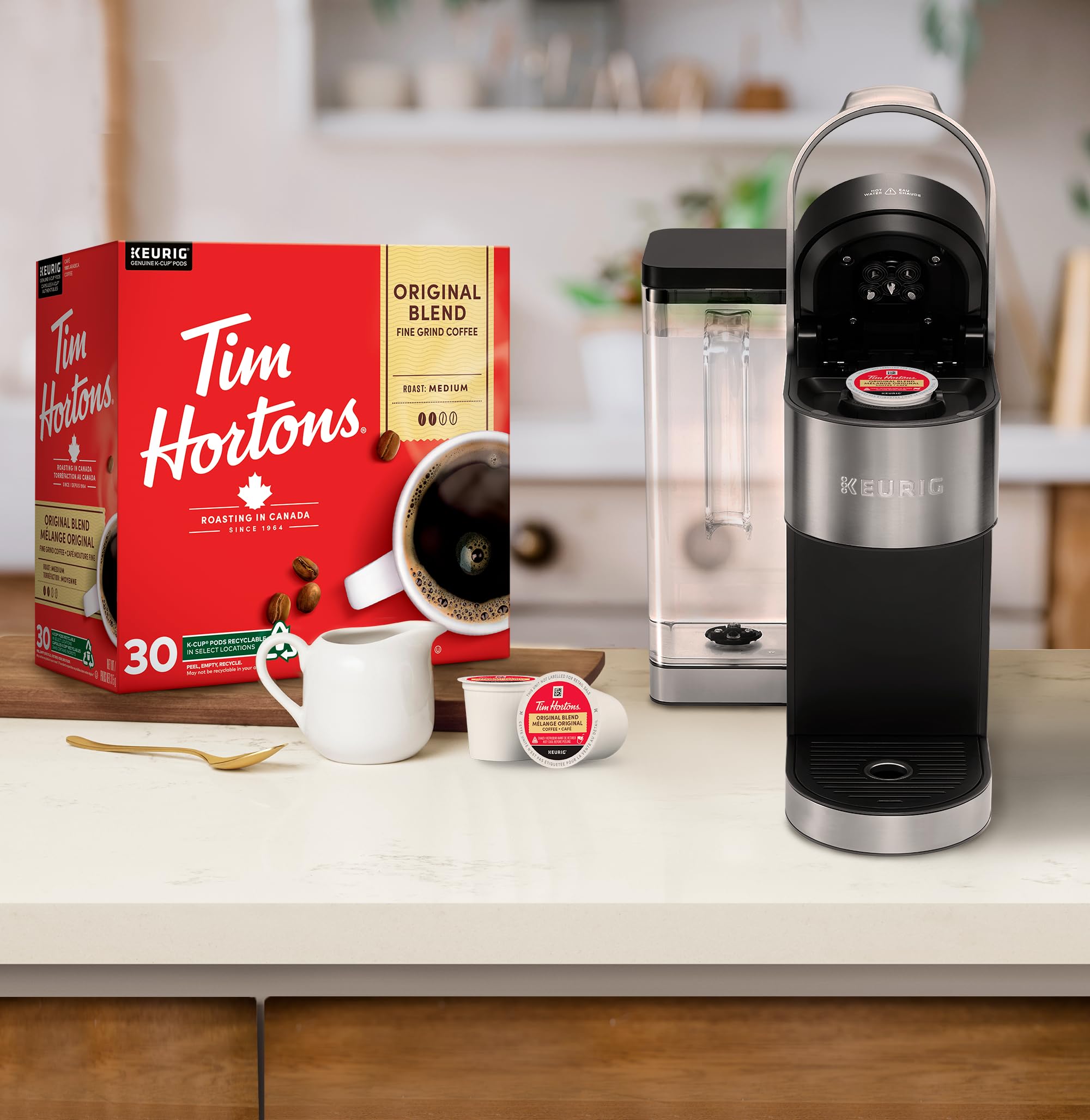 Tim Hortons Original Blend Coffee, Single Serve K-Cup Pods, Medium Roast, 30ct Pack