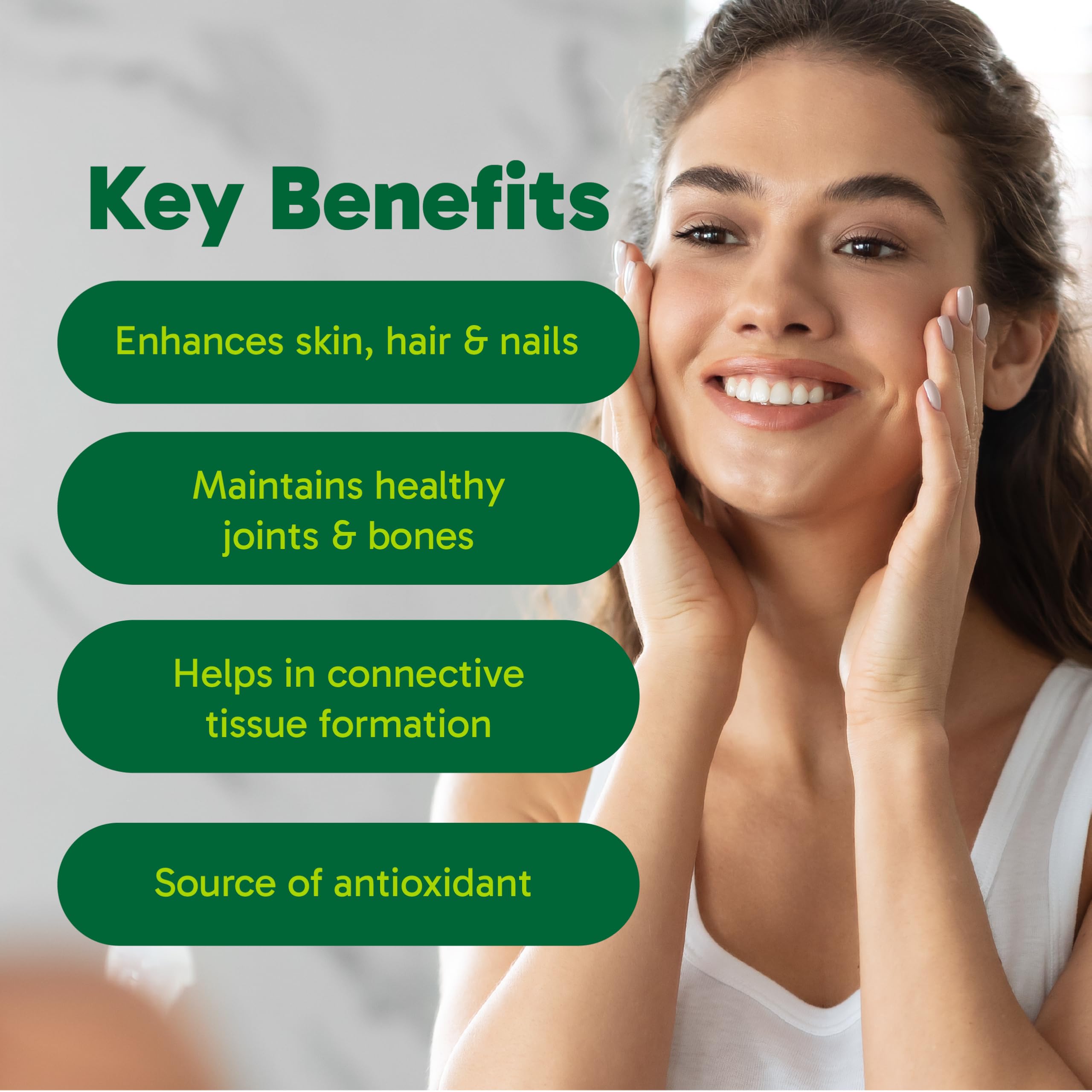 Organika Canadian-Made Enhanced Collagen Pure Beauty - Combination of Collagen, Hyaluronic Acid, Vitamin C, Zinc, and Silica- 200g