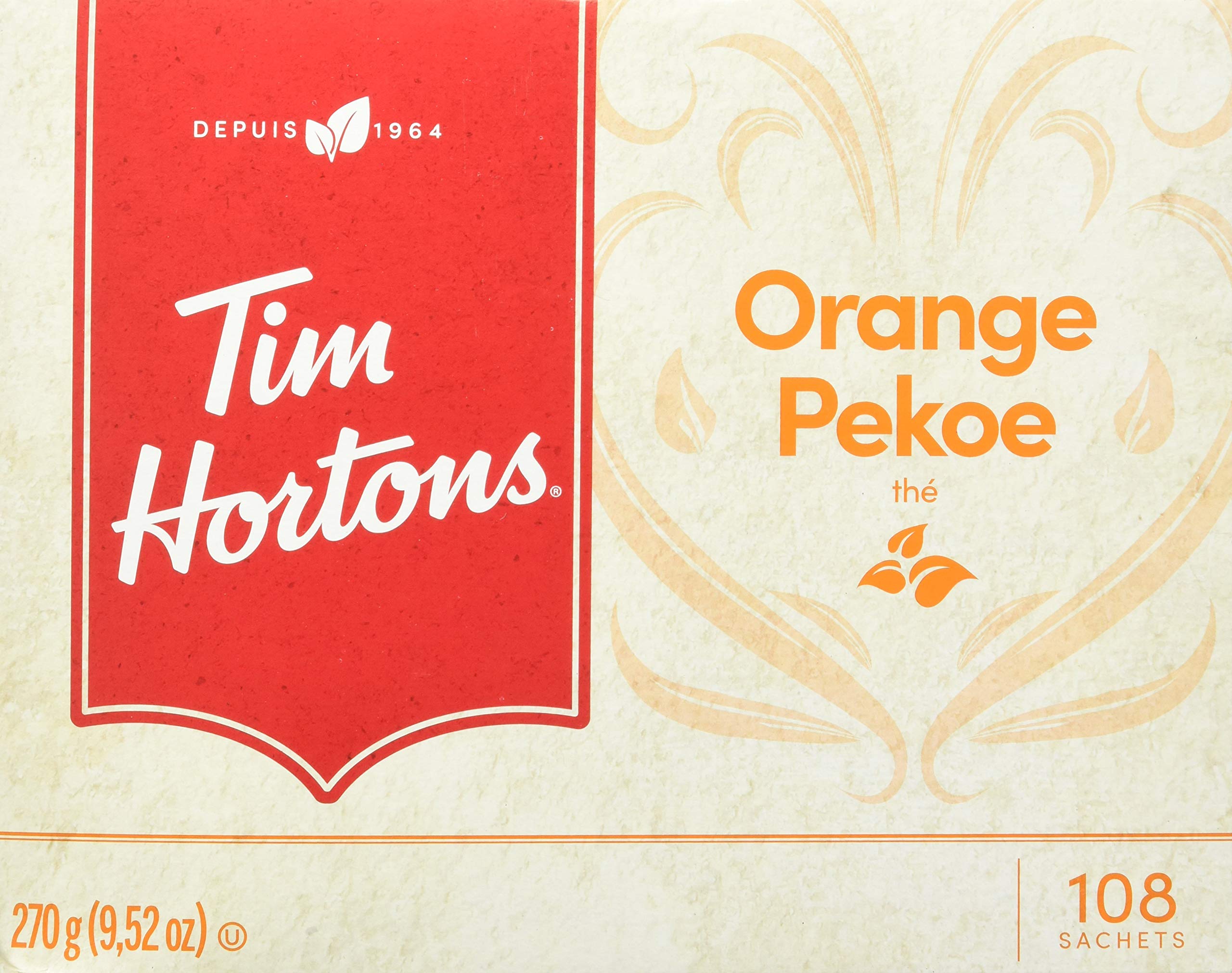 Tim Hortons Orange Pekoe Tea Bags, Classic Steeped Tea, 108ct Pack (Pack of 2)
