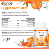 Orange Naturals - Omega-3 Fish Oil, 90 Softgels 90-Day Supply - Enhanced Brain & Cardio Health, Triple Strength Essential Fatty Acids, Non-GMO, High Potency EPA DHA, Support Heart & Cognitive Function