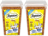 TEMPTATIONS Adult Cat Treats Tasty Chicken Flavour, 850g Tub (Pack of 2)