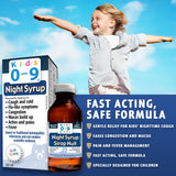 Kids 0-9 Nighttime Syrup, 100ml - Gentle Support for Dry Cough & Congestion, Comforts Mucus & Soothes Discomfort - Designed for Toddlers & Babies - Provides Caring Relief for Children's Cold Symptoms