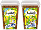TEMPTATIONS Mix-Ups Adult Cat Treats Chicken, Catnip & Cheese Flavour, 850g Tub (Pack of 2)