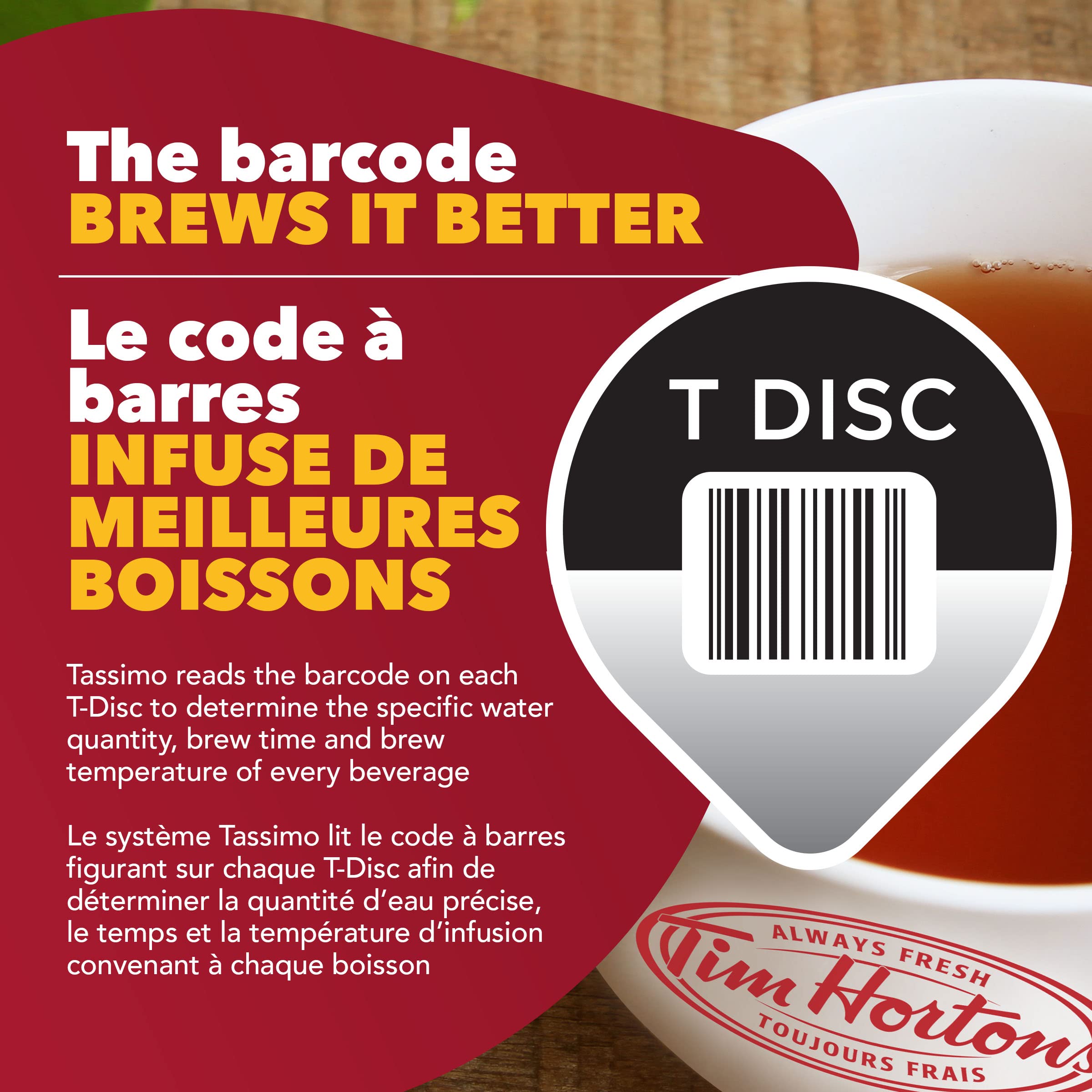 Tim Hortons Steeped Orange Pekoe Tea, Single Serve Tassimo Pods, 14 Count