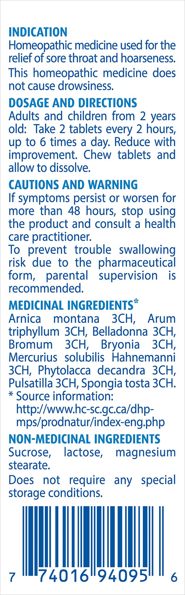 Boiron Roxalia, 60 tablets, Homeopathic Medicine for sore throats and hoarseness