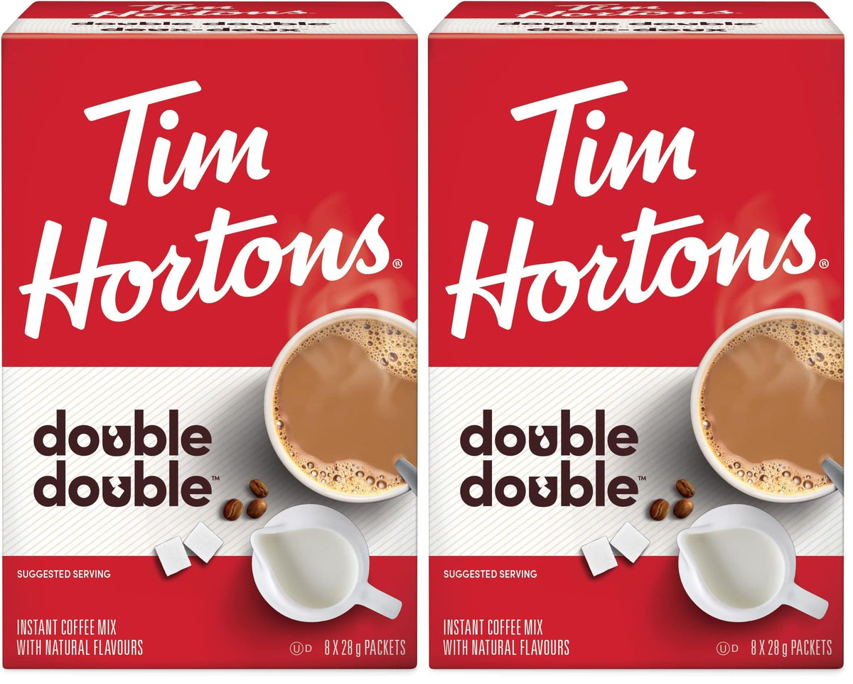 Tim Hortons Double Double Packets, 8 Count (Pack of 2)