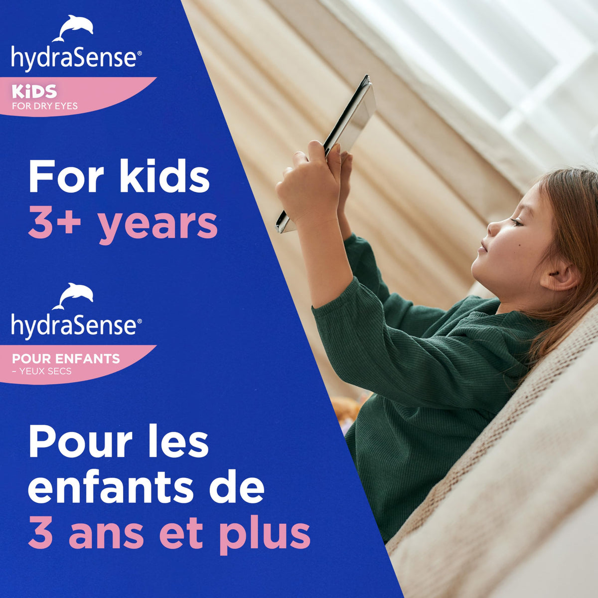 hydraSense Kids for Dry Eyes, Preservative-Free, Naturally Sourced Lubricant, 20 count Single Use Vials