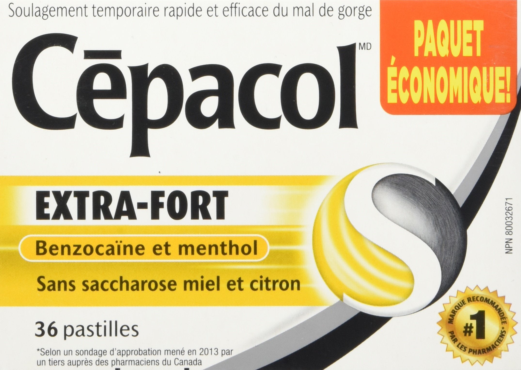 Cepacol Extra Strength, Fast and Effective Relief for Sore Throats, Sugar Free, Honey Lemon, Mega Value Pack, 36 Count