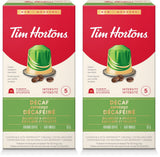 Tim Hortons Decaf Espresso Capsules, Nespresso Original Line Compatible Capsules, 10 Count (Pack of 2)