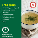 Organika Canadian-Made Beef Bone Broth Powder - Protein and Collagen Rich Bone Broth with Glucosamine and hyaluronic acid, from Grass-Fed Cattle whilst being Gluten and Dairy Free, Keto Friendly 300g
