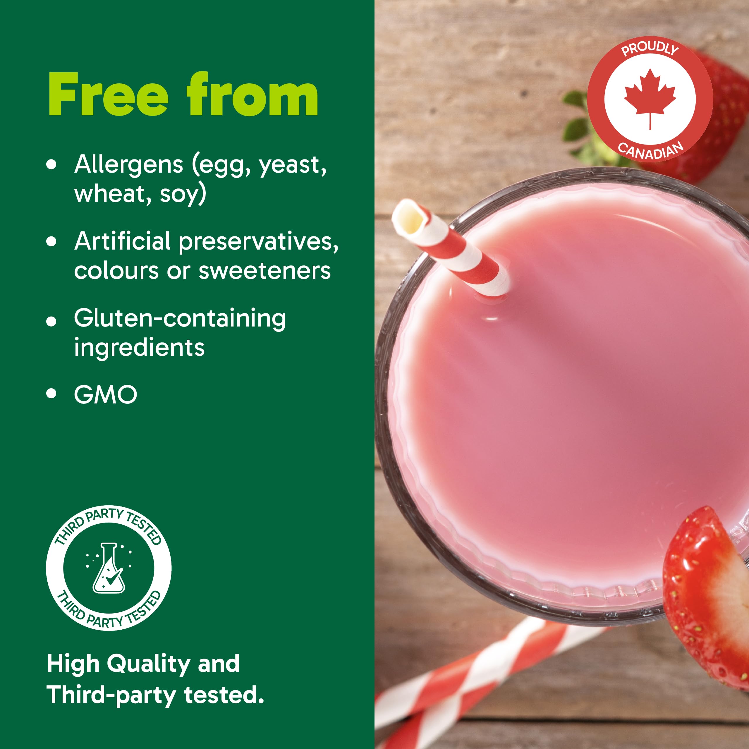 Organika All-in-One Strawberry Shortcake Protein Powder with 20g Protein,15 Vitamins & Minerals from Real Fruits & Veggies,5 Billion CFU Probiotics,4g Prebiotic Fiber, Digestive Enzymes,1g Sugar- 640g