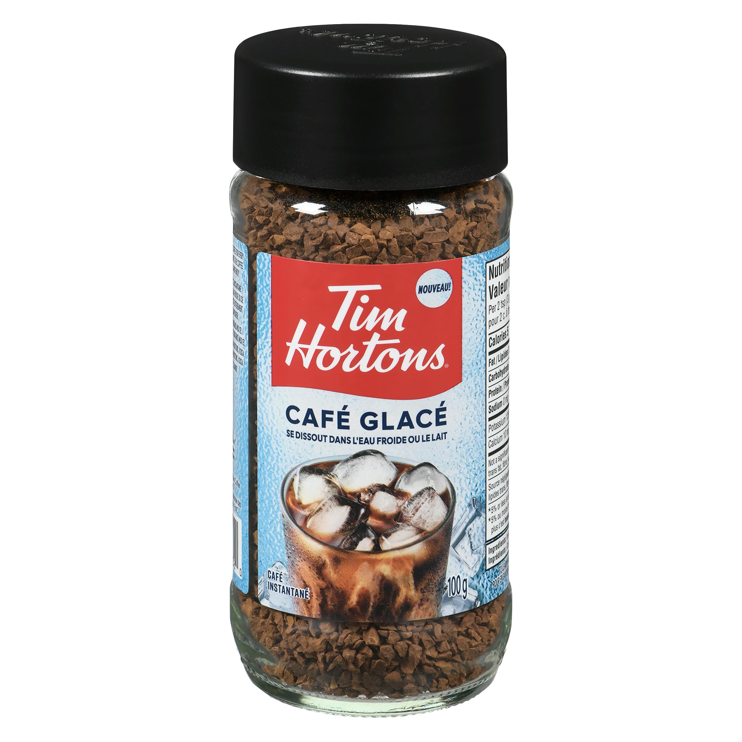 Tim Hortons Instant Iced Coffee, 100g, Dissolves in Cold Water or Milk (Pack of 2)