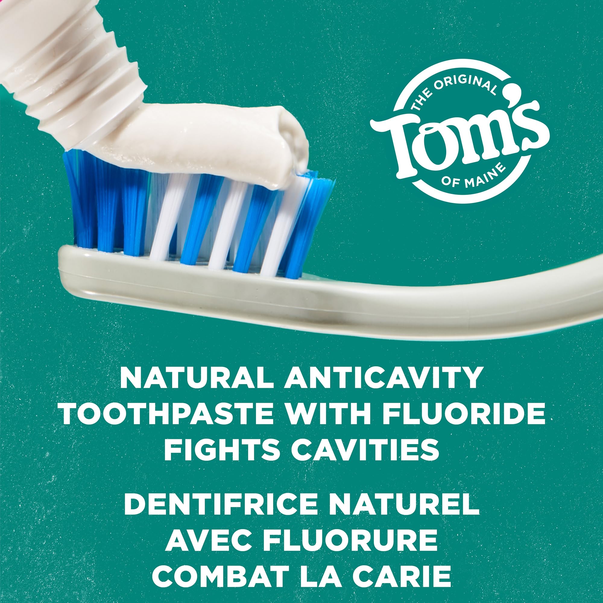 Tom's of Maine Whole Care Fluoride Natural Toothpaste, Peppermint, 85 mL
