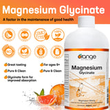 Orange Naturals - Magnesium Glycinate Liquid, 450ml 30-Servings Natural Citrus Flavour - Helps to Maintain Bones and Teeth and Proper Muscle Function - Promotes Relaxation & Calmness - Vegan & Non-GMO