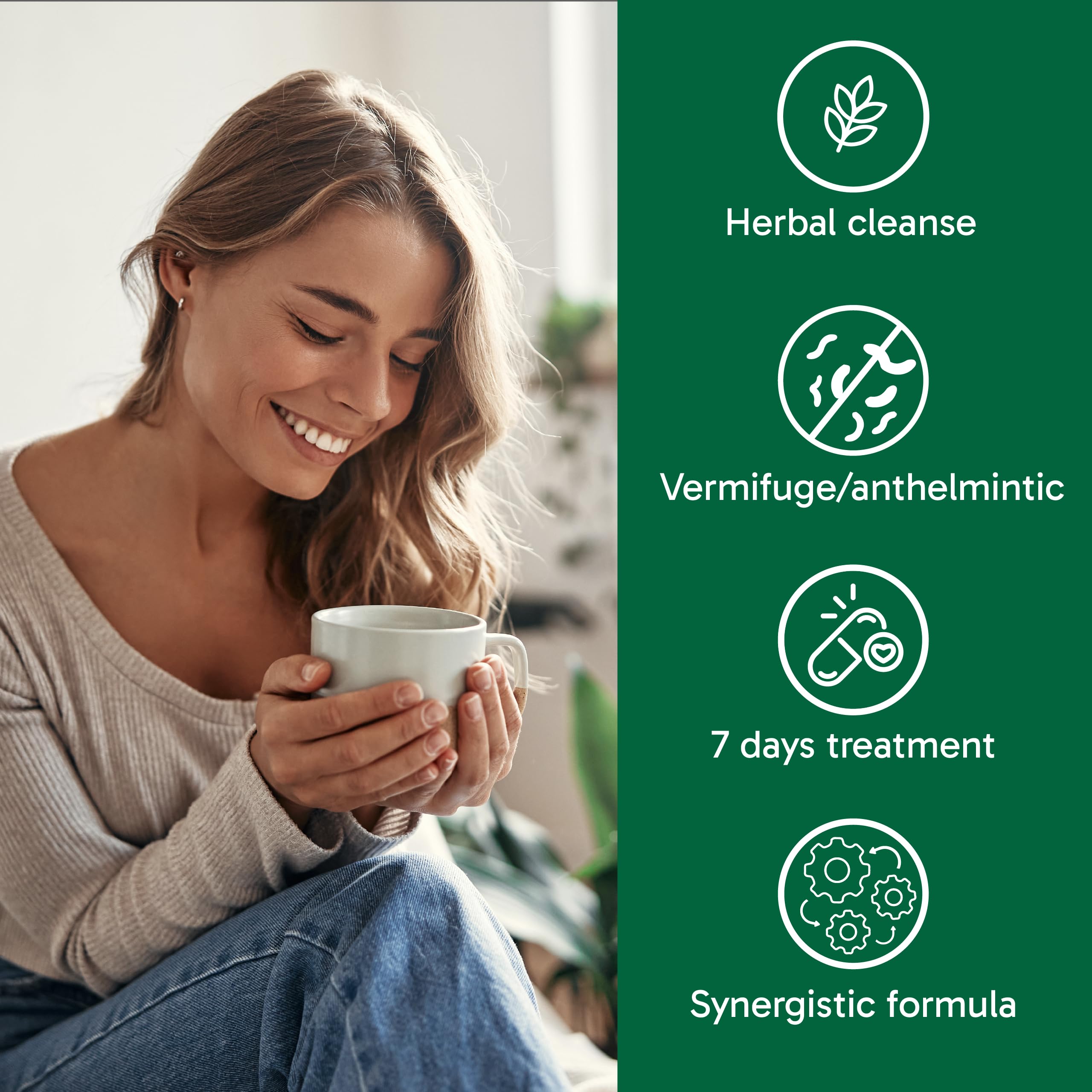 Organika Antiparasitic Capsules with Wormwood & Black Walnut Hull | Herbal Cleanse for Intestinal & Digestive Health | 7-Day Protocol | Traditional Botanical Formula | 56vcaps