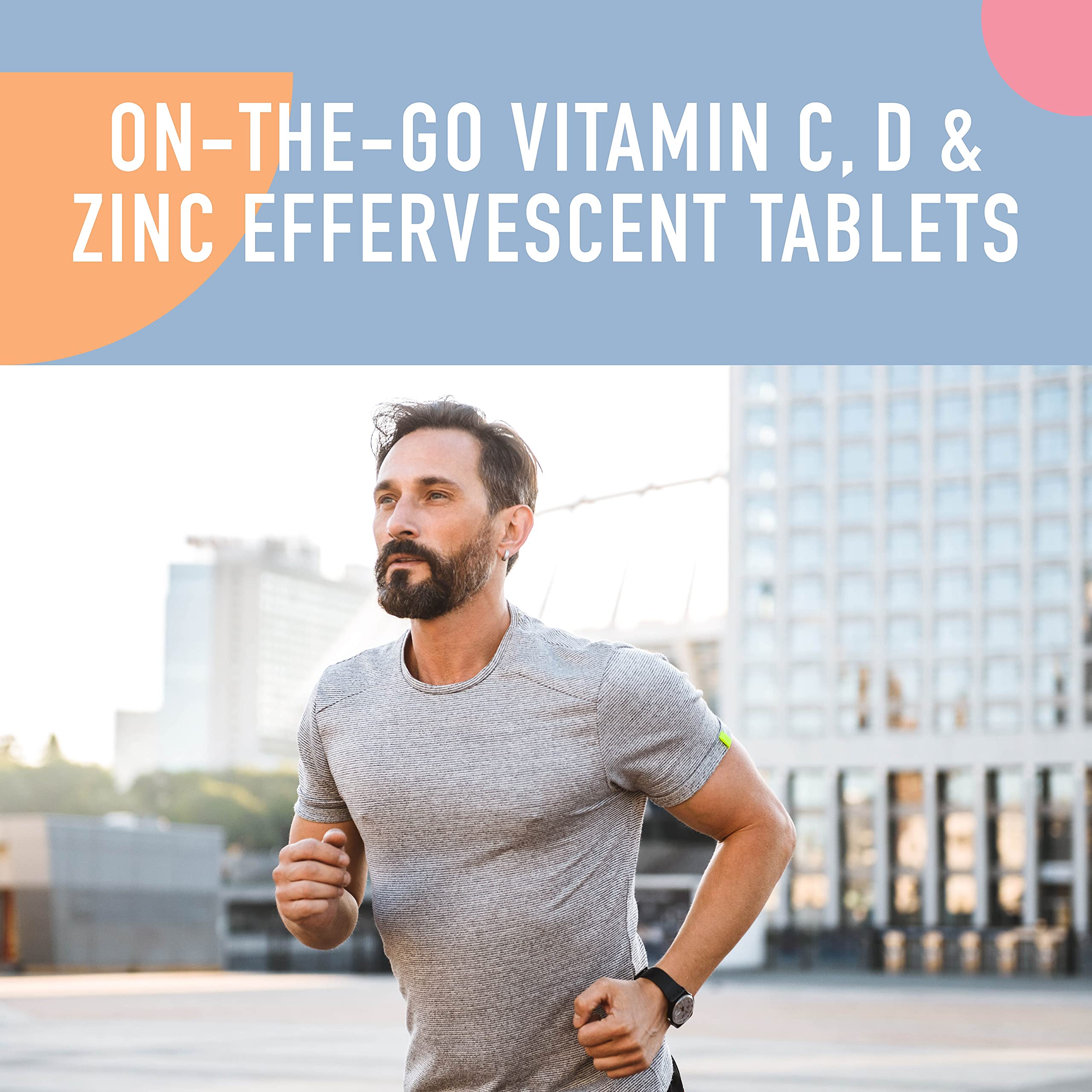 Organika Instant C, D, Zinc Effervescent Tablets - Watermelon Flavour- Immune Support- Single Tube x 10 Tablets
