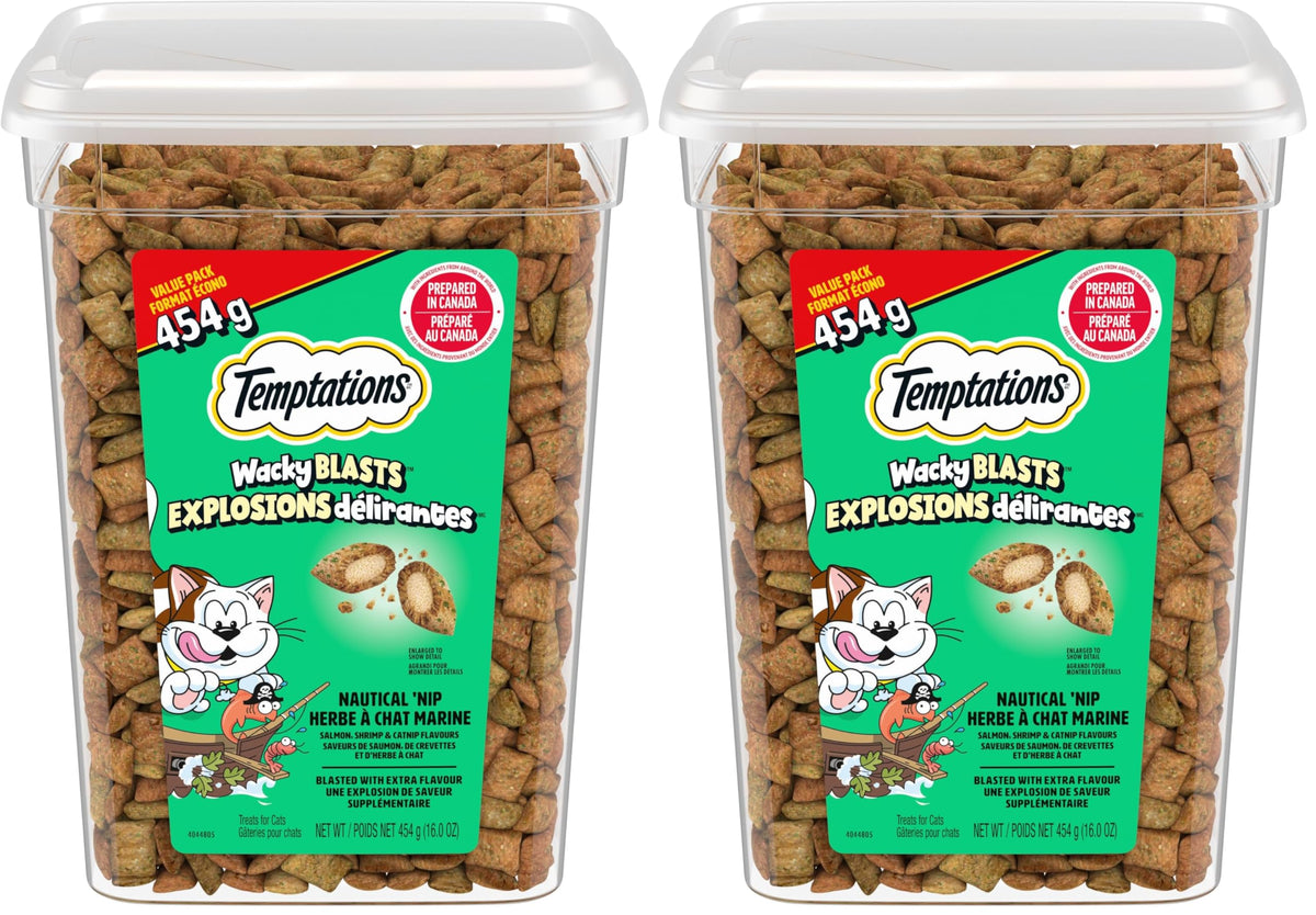 Temptations Wacky Blasts Cat Treats, Nautical 'Nip Flavour, 454g Tub (Pack of 2)