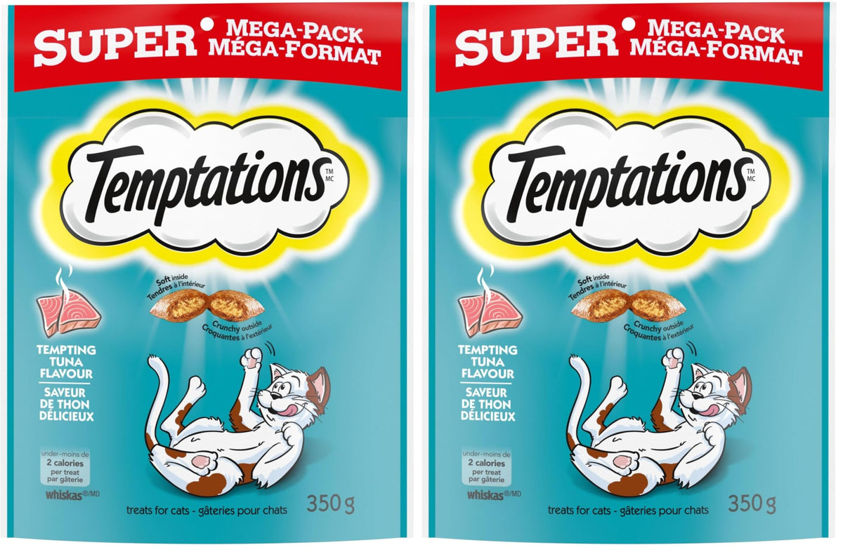 TEMPTATIONS Cat Treats, Tempting Tuna Flavour, 350g Pouch (Pack of 2)