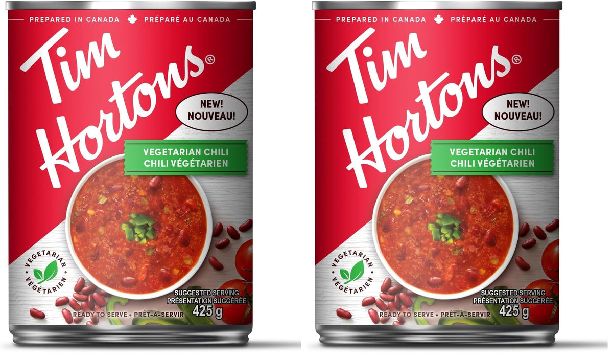 Tim Hortons Vegetarian Chili, Ready to Serve, 425g Can (Pack of 2)