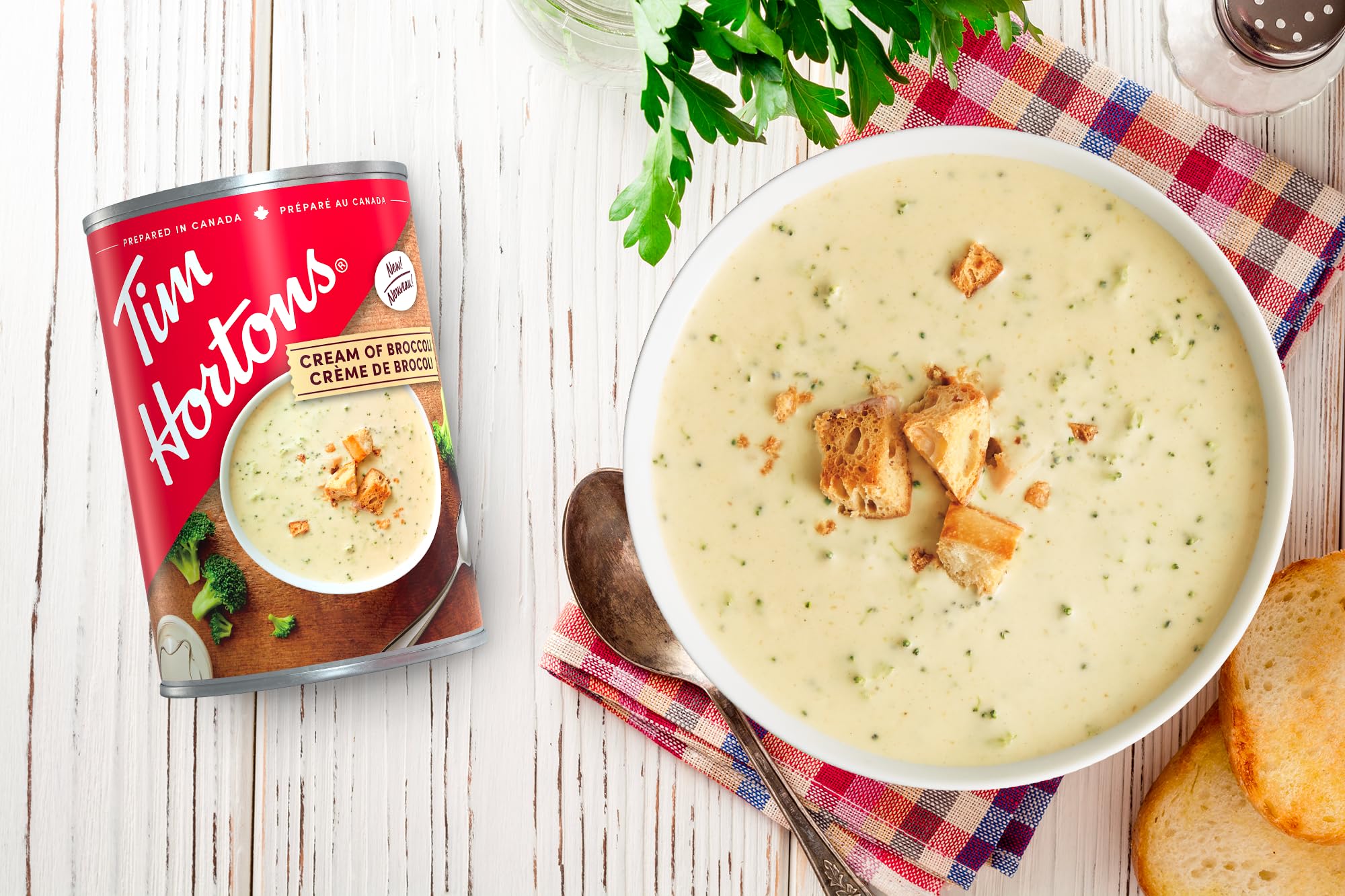 Tim Hortons Cream of Broccoli Soup, Ready-to-Serve, 540mL Can