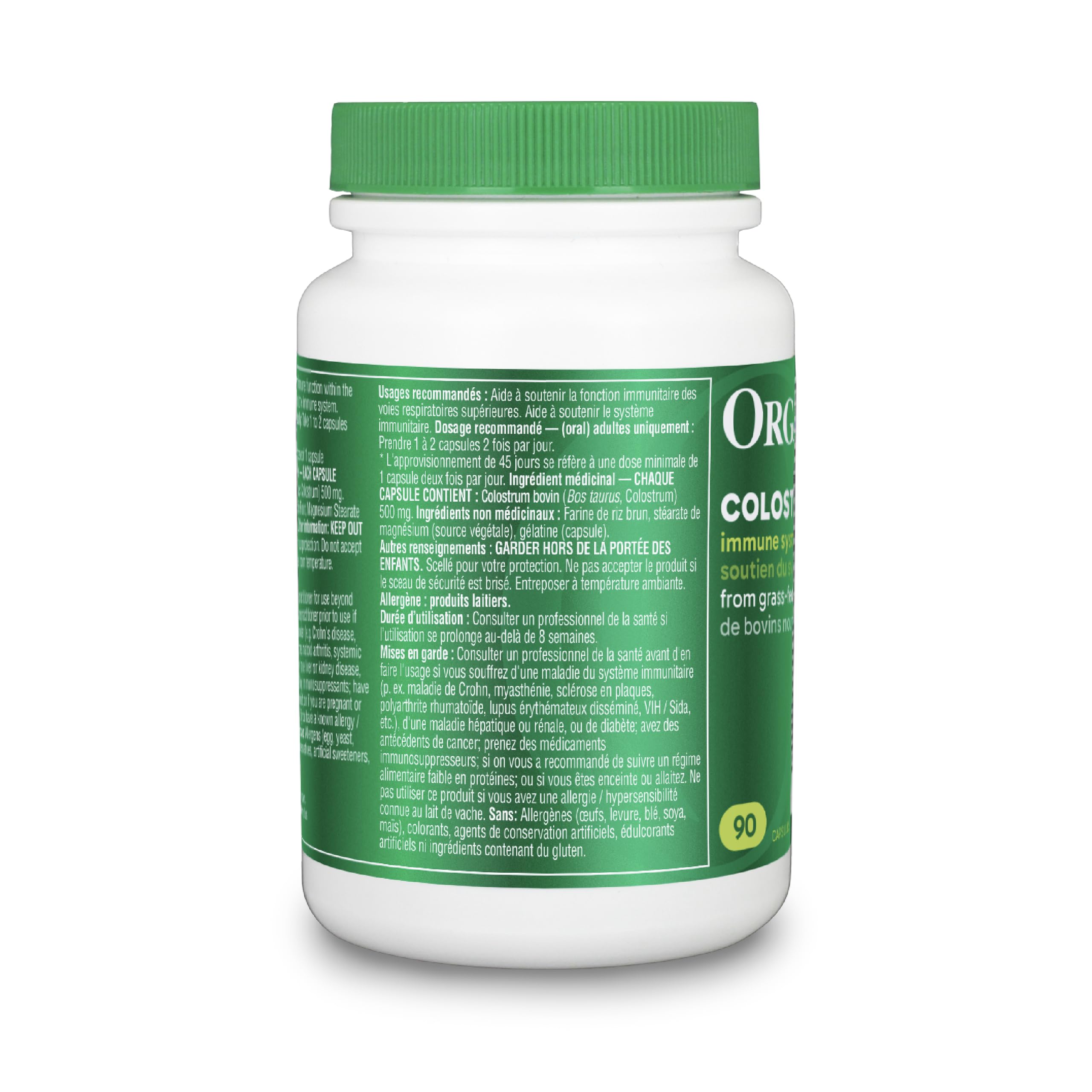 Organika Colostrum (Bovine)- Immune Support, Grass-Fed- 90caps