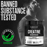 Jacked Factory Creatine Monohydrate Powder 150g - Canadian-Owned Informed Choice Certified Supplement for Increased Muscle Mass*, Improved Strength, Power, & Performance** - 30 Servings, Unflavored