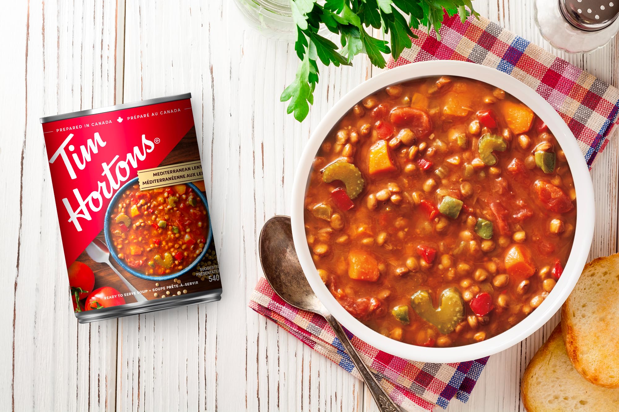Tim Hortons Mediterranean Lentil Soup, Ready-to-Serve, 540ml Can