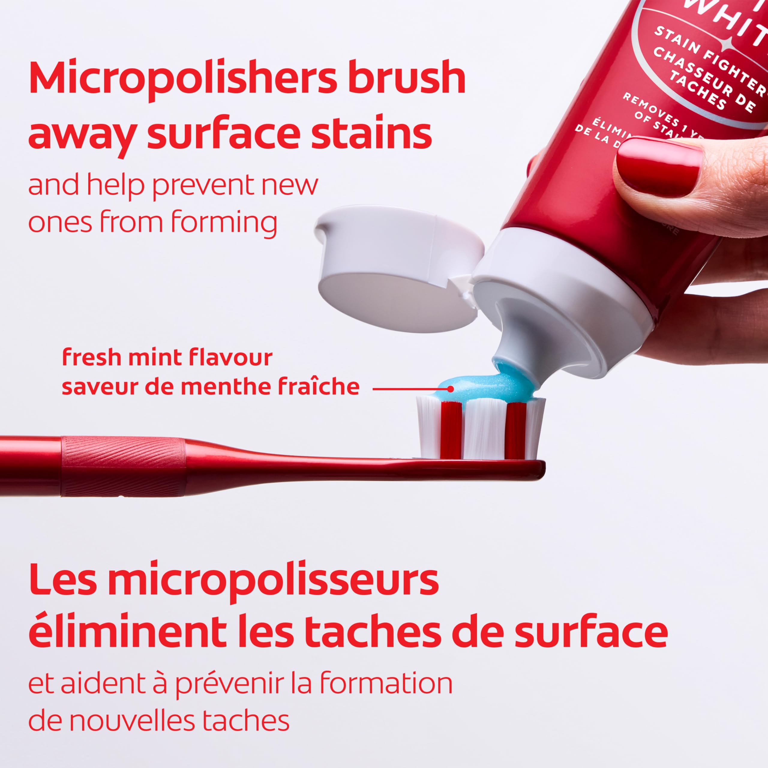 Colgate Optic White Stain Fighter Stain Removal Toothpaste, Fresh Mint Gel, 90 mL