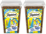 TEMPTATIONS Mix-Ups Adult Cat Treats Tuna, Shrimp & Salmon Flavour, 850g Tub (Pack of 2)