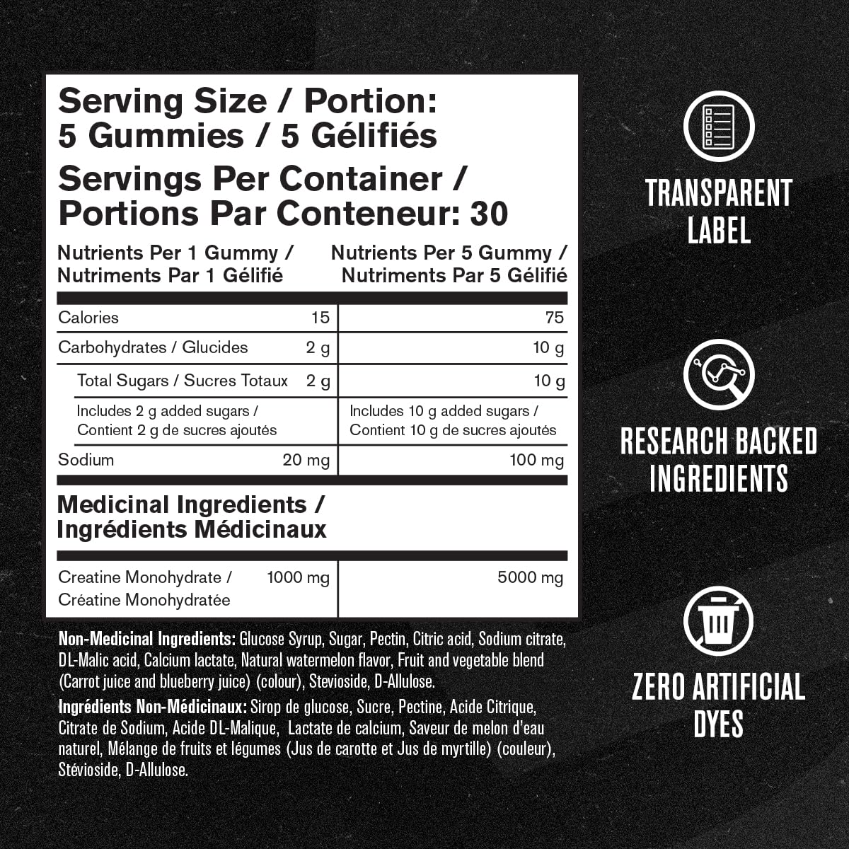 Jacked Factory Creatine Gummies 5g Daily Dose (1g per Gummy) - Creatine Monohydrate Gummy for Men and Women, Vegan-Friendly, Travel-Friendly, Third-Party Tested - 150 Gummies, Watermelon