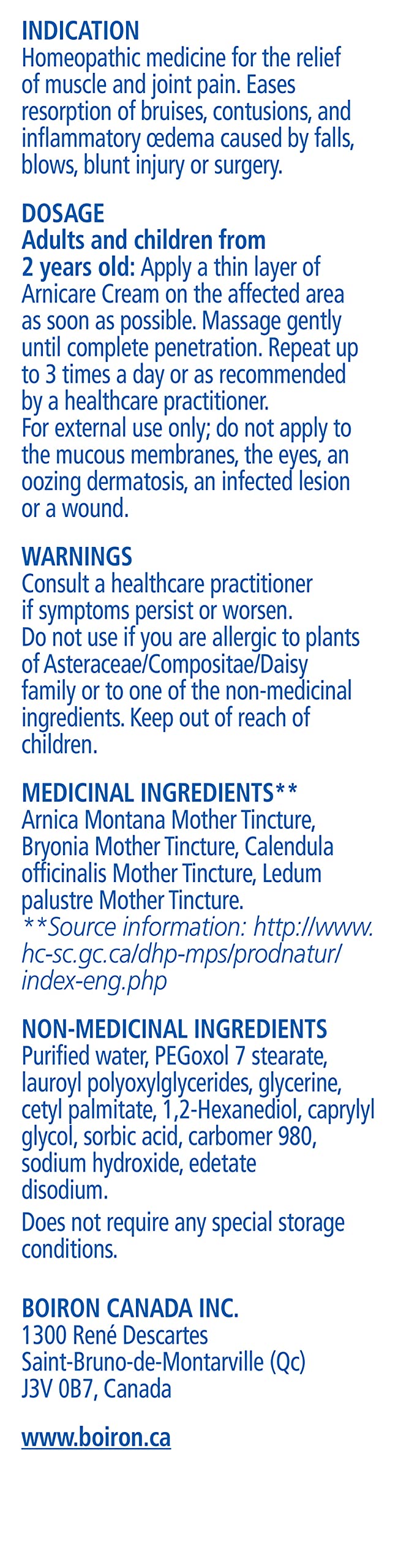 Boiron Arnicare Cream for Pain Relief, Muscle Pain and Joint Pain Relief, Swelling from injuries, Bruise & Bruising, from Natural Sourced Plants Including Arnica Montana, 70g