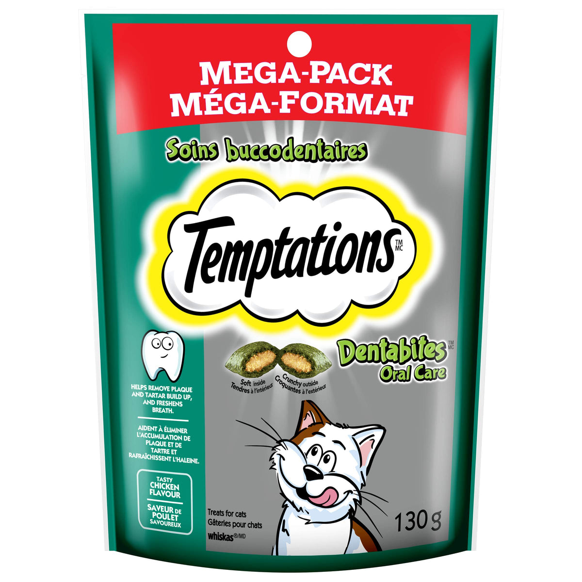 TEMPTATIONS Cat Treats, Dental, 130g (7 Pack)