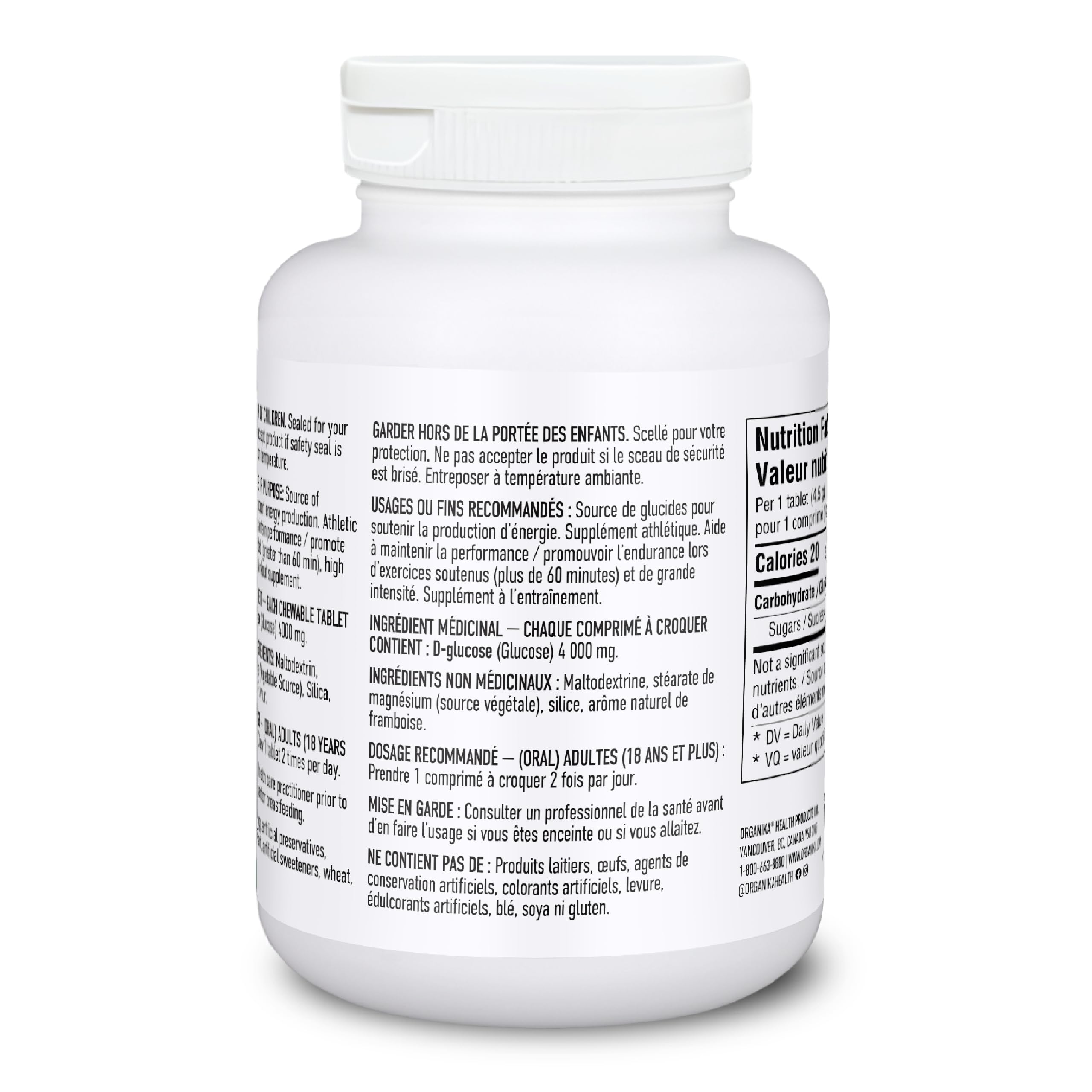 GlucoNOW FAST Glucose Chews, 4g Sugar, Raspberry Flavour - 50 chewable tablets