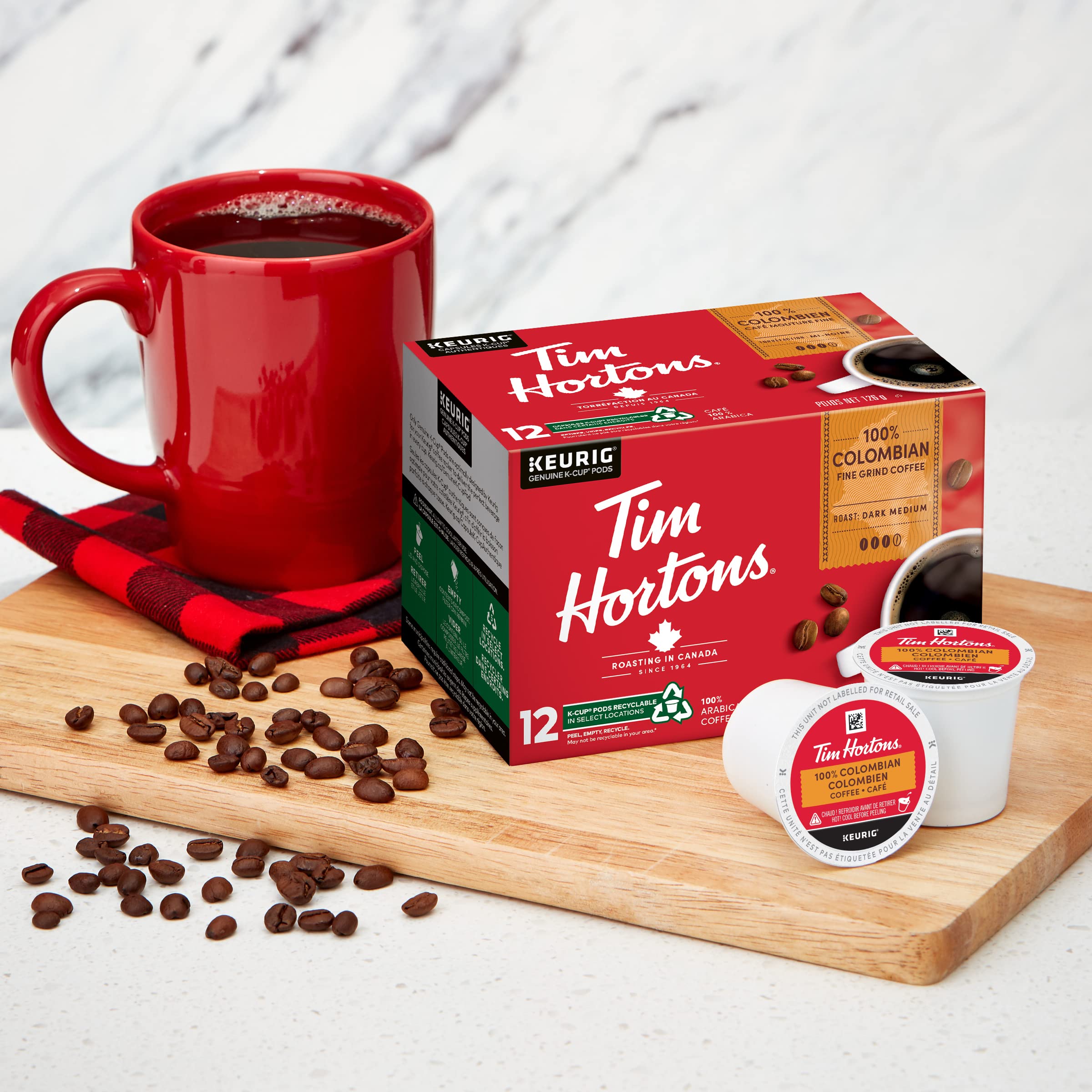 Tim Hortons Colombian Coffee, Single Serve Keurig K-Cup Pods, Medium Roast, 72 Count