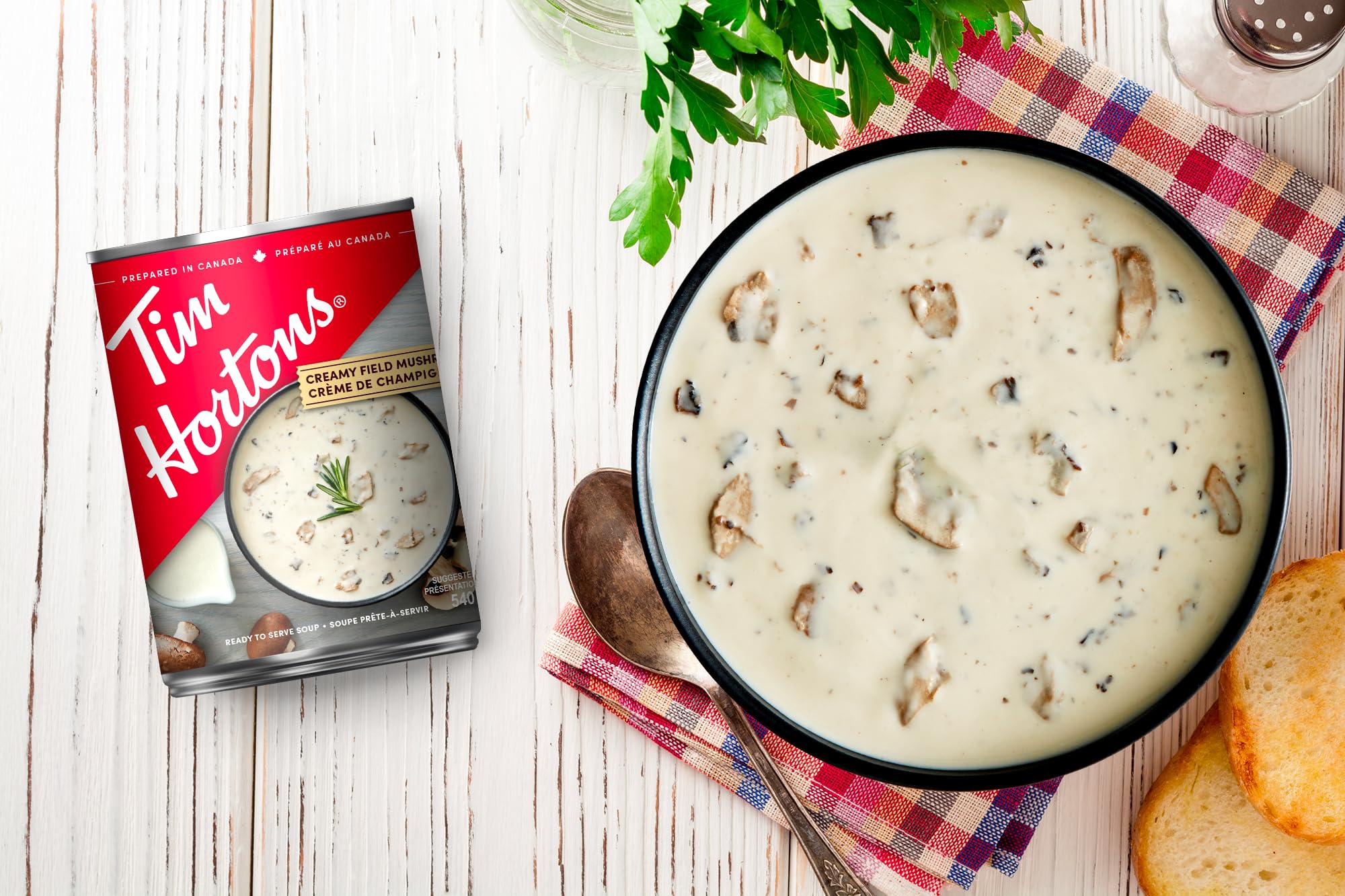 Tim Hortons Cream of Mushroom Soup, Ready-to-Serve, 540mL Can