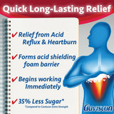 Gaviscon Extra Strength Tablets - Less Sugar, Zesty Mint, 60-Count - Chewable Foaming Antacid Tablets for Day and Night Heartburn Relief, Acid Reflux & GERD - Free from Aluminum, Lactose and Gluten