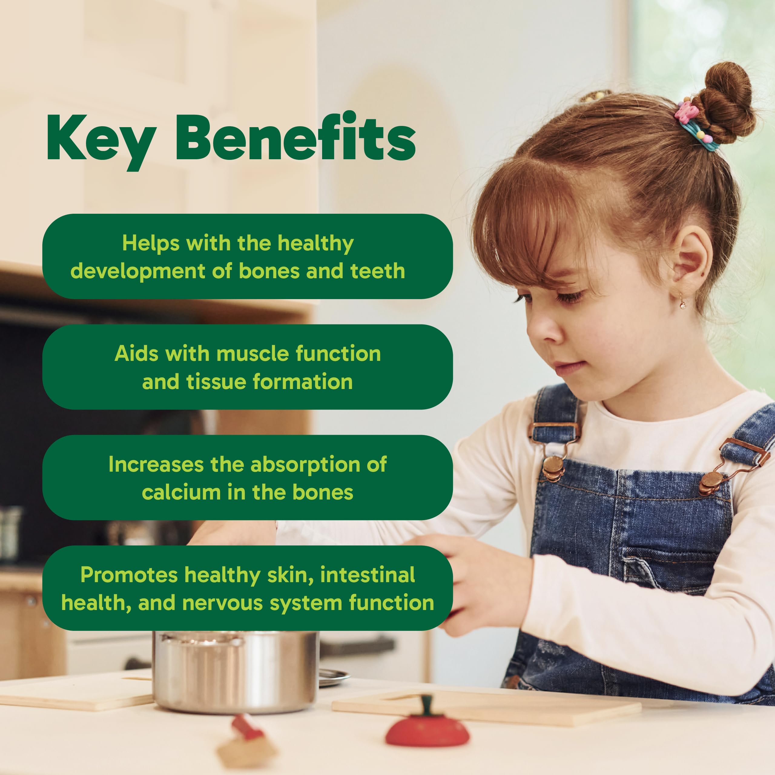 Organika Kids Liquid Calcium Plus- with Vitamins D3 and K2- Healthy Bone and Teeth Development- Mixed Berry Flavour- 450ml
