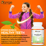 Orange Naturals Kids Magnesium - 120 Chewable Tablets, 120-Day Supply, Orange - Bone & Teeth Support with Chewable Magnesium - Muscle Function & Calm, Restful Sleep Support - Vegan & Non-GMO